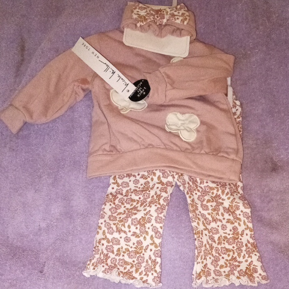 Charming Pink Floral Kids Matching Set